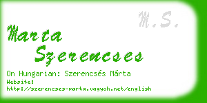 marta szerencses business card